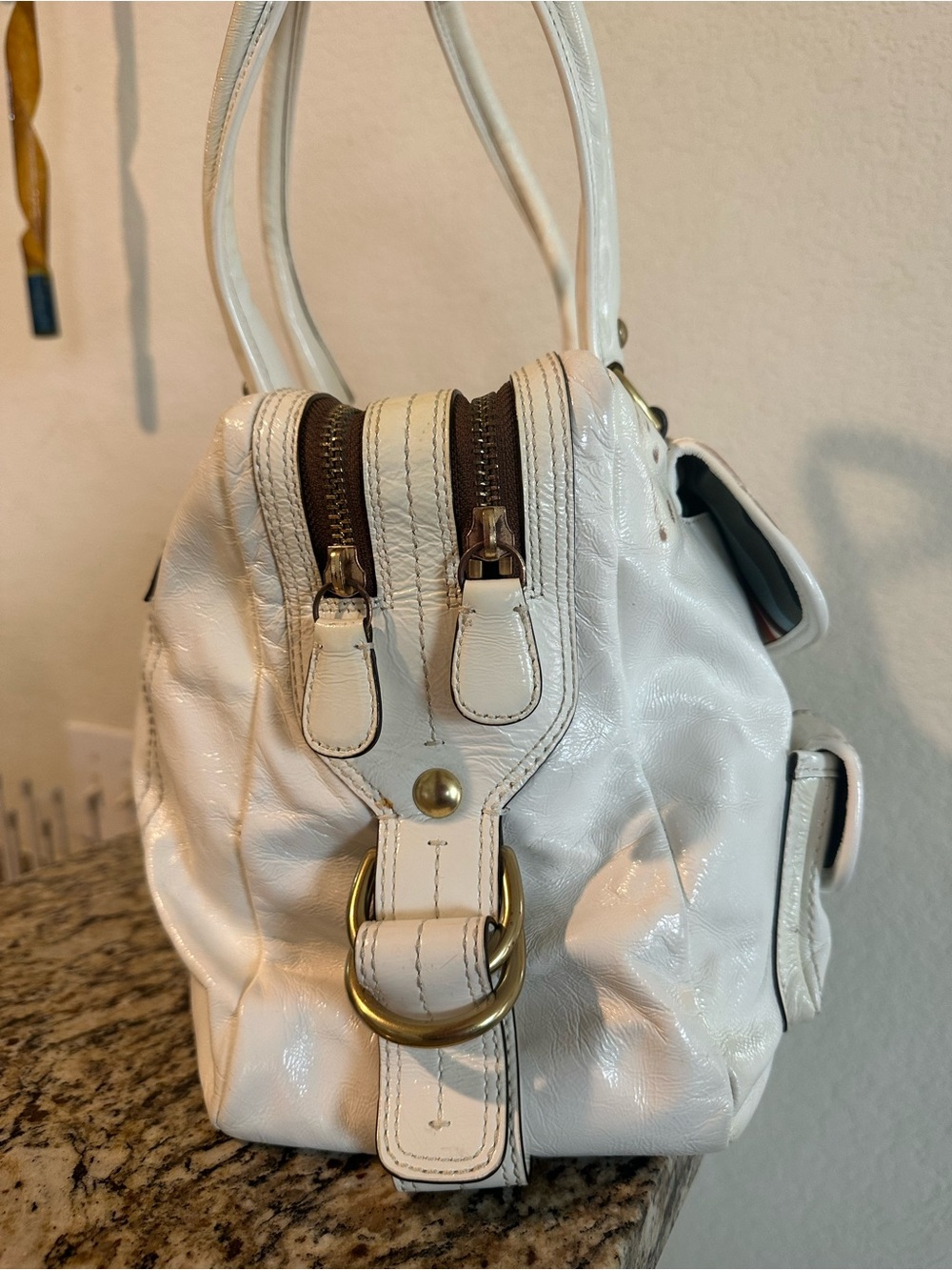 COACH Archive Limited Edition Legacy Stripe Leather Satchel Bag withe White Rare - Picture 10 of 15